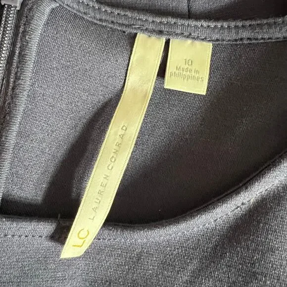 LC Lauren Conrad Womens Dress Fitted Bodice Bell Skirt Lace Blue Cap Sleeves 10 - Picture 8 of 10